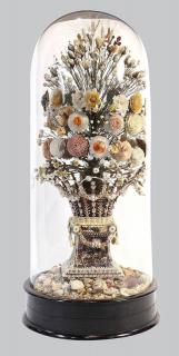 Appraisal: Massive Victorian shell encrusted and shell mosaic floral boquet Massive