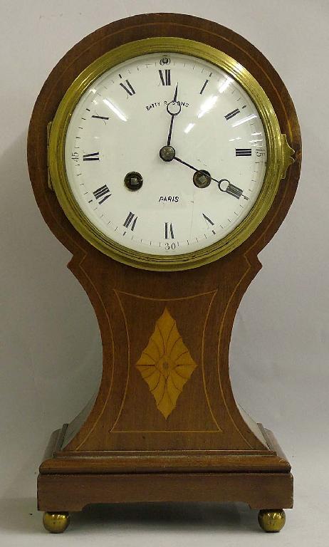 Appraisal: French mahogany R A F presentation two train mantel clock