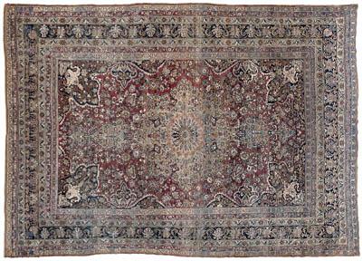 Appraisal: Finely woven Kermanshah rug elaborate central medallion on pale burgundy