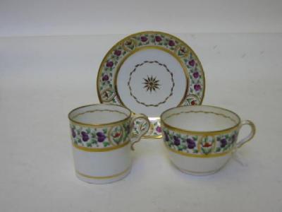 Appraisal: A SPODE PORCELAIN TRIO c painted with a band of