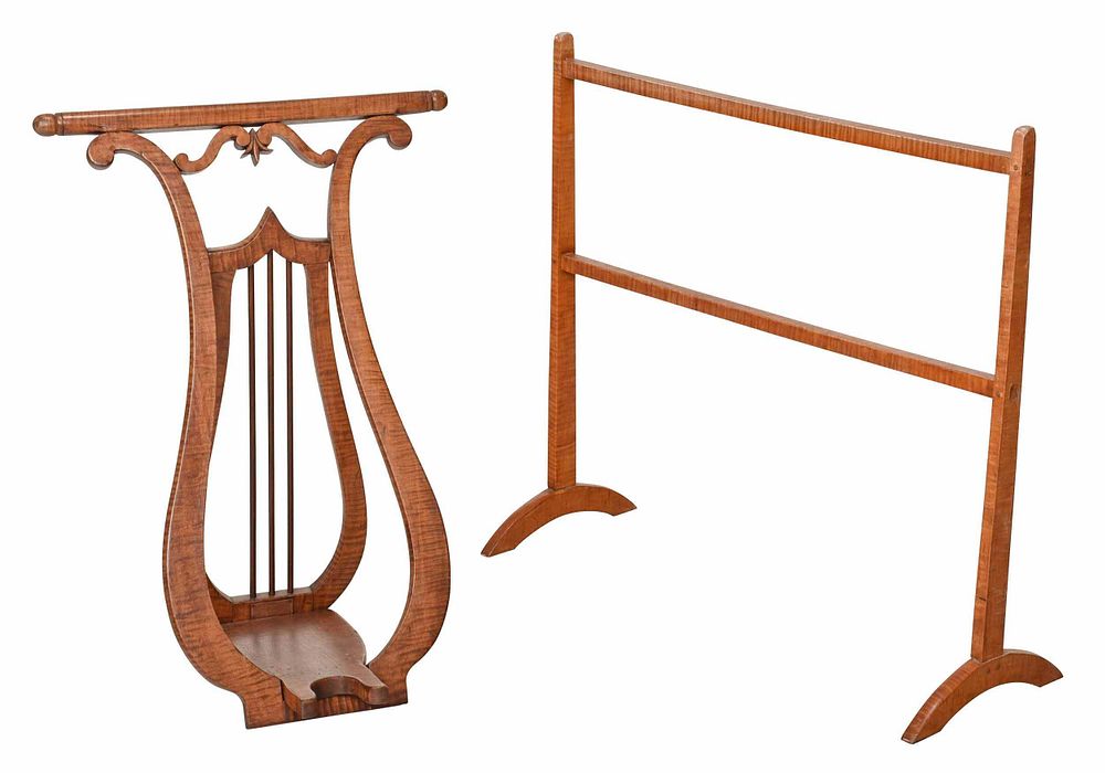 Appraisal: Unusual American Classical Lyre Form Stand th century possibly a