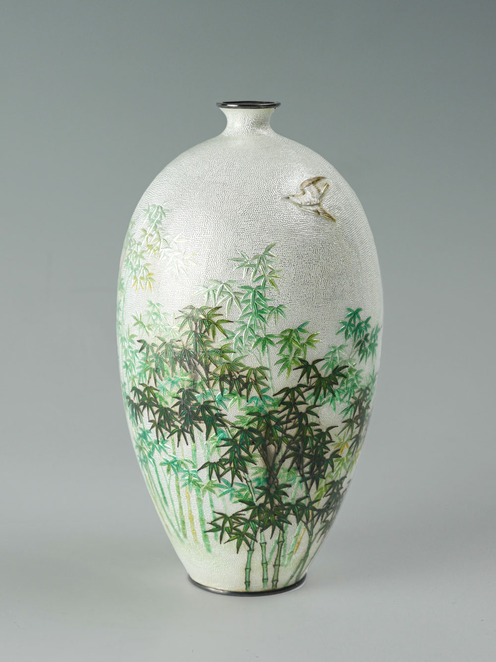 Appraisal: SIGNED JAPANESE GINBARI CLOISONNE VASE Japanese Kawaguchi Bunzaemon signed Meiji