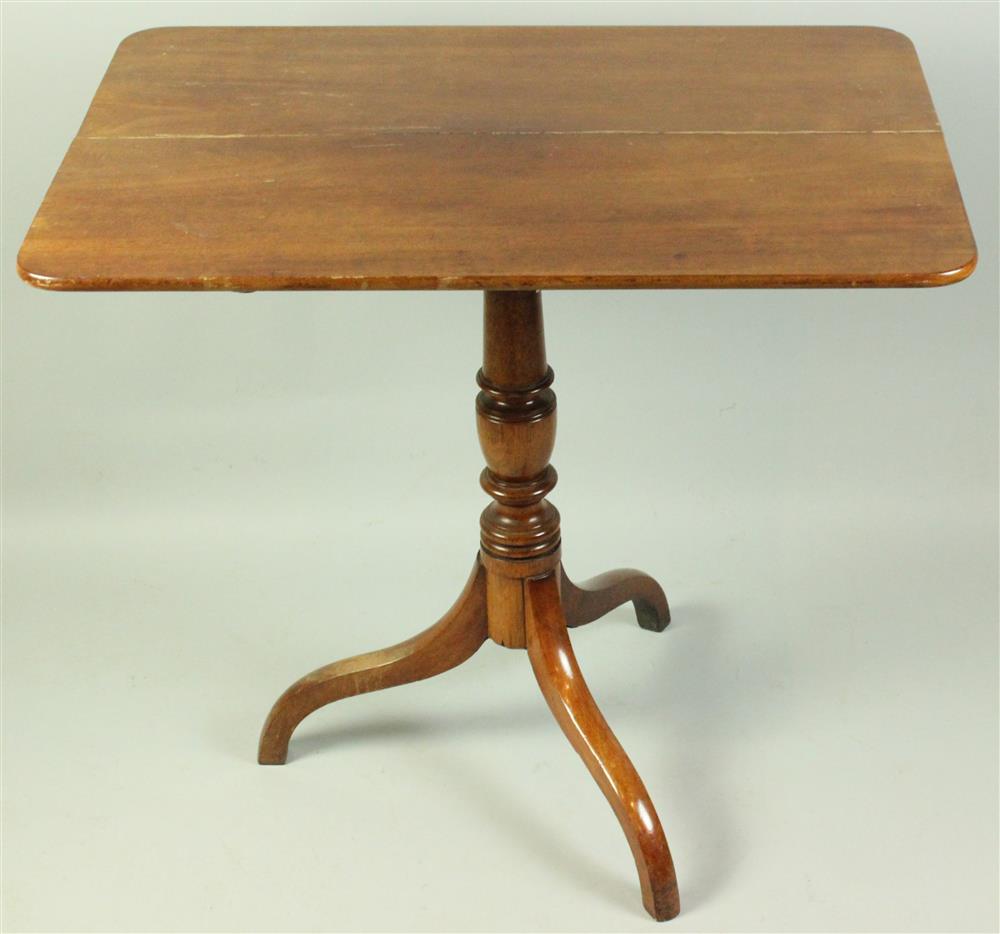 Appraisal: LATE FEDERAL MAHOGANY RECTANGULAR TILT-TOP TABLE AMERICAN - having a