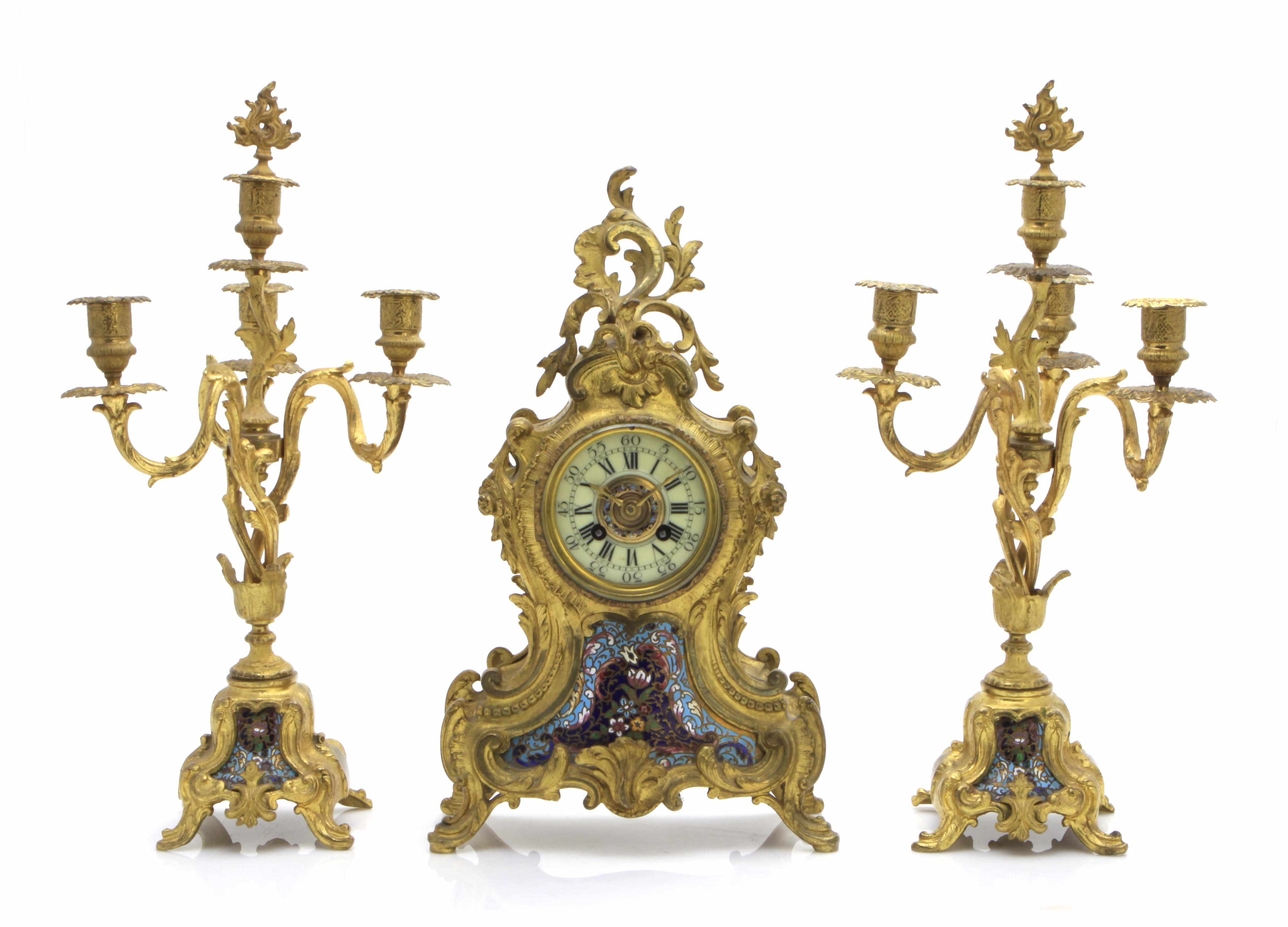 Appraisal: Property of Various Owners A Louis XV style enameled and