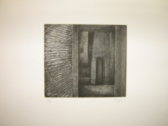 Appraisal: HENRY MOORE Architecture Doorway Etching and aquatint x mm x