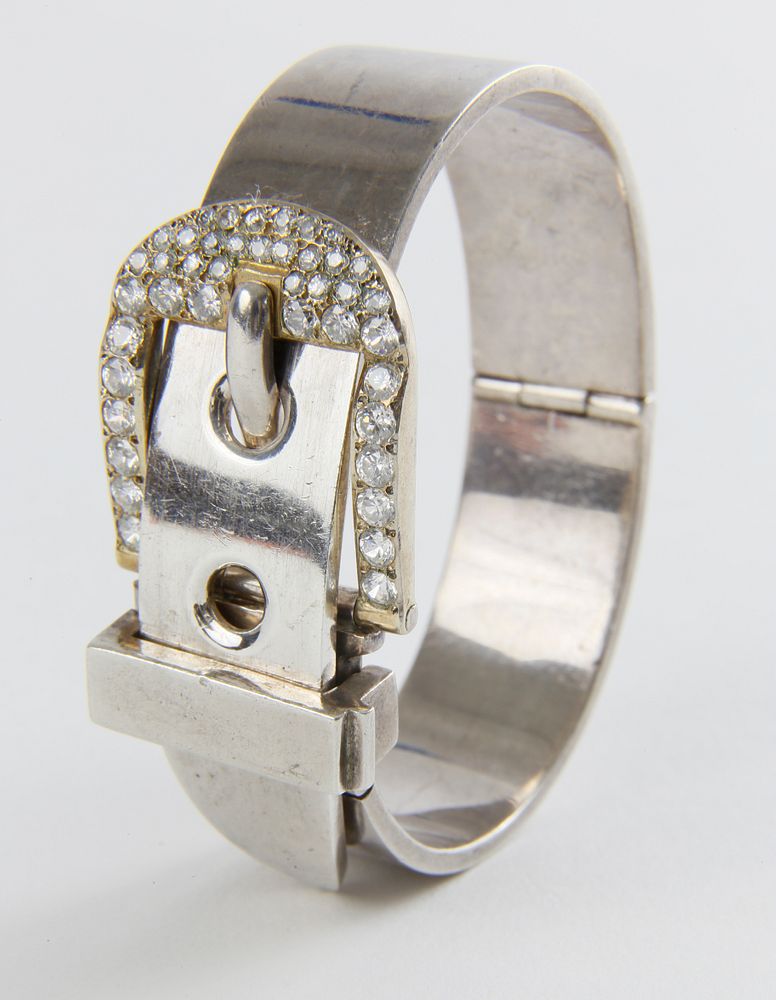 Appraisal: Celia Harms Mexican Sterling Silver Vermeil and CZ Cuff Bracelet