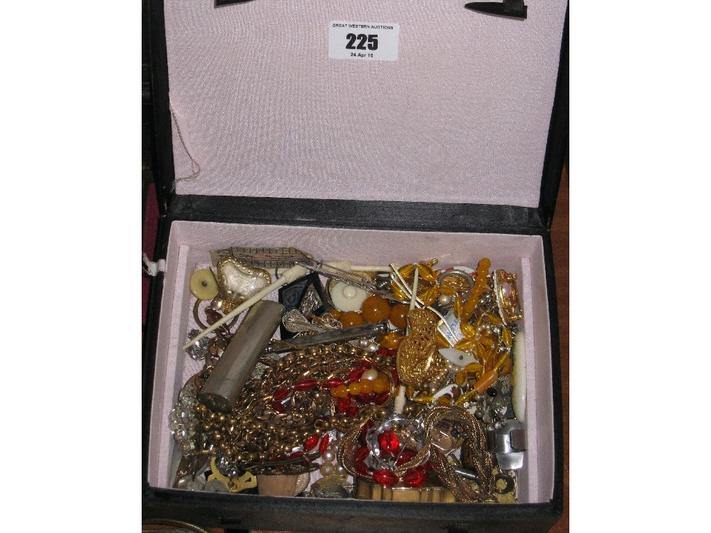 Appraisal: Lot comprising box of costume jewellery and a jewellery box