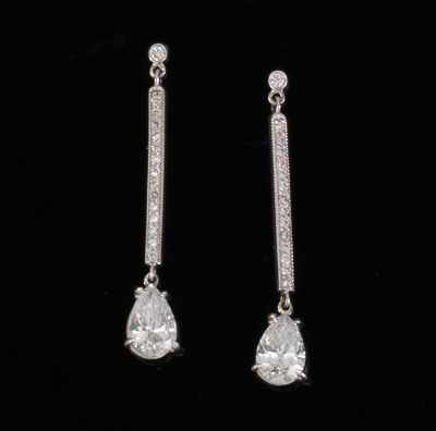 Appraisal: Pair of Diamond Pendant Earrings k white gold pendant earrings