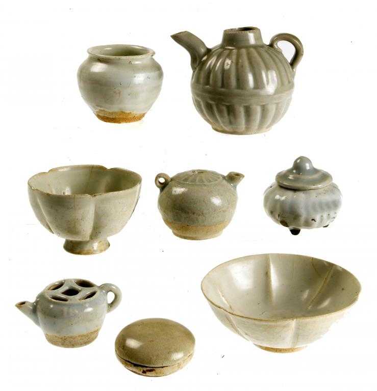 Appraisal: A YINGQING JARLET TWO WATER DROPPERS AND FIVE SIMILAR WARES