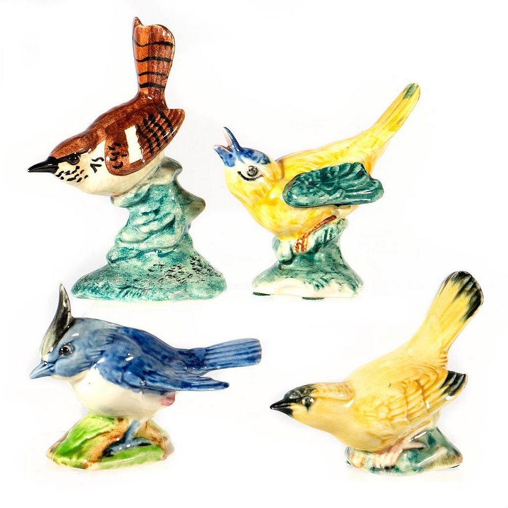 Appraisal: Stangl Pottery Birds Three songbirds and a jay All with