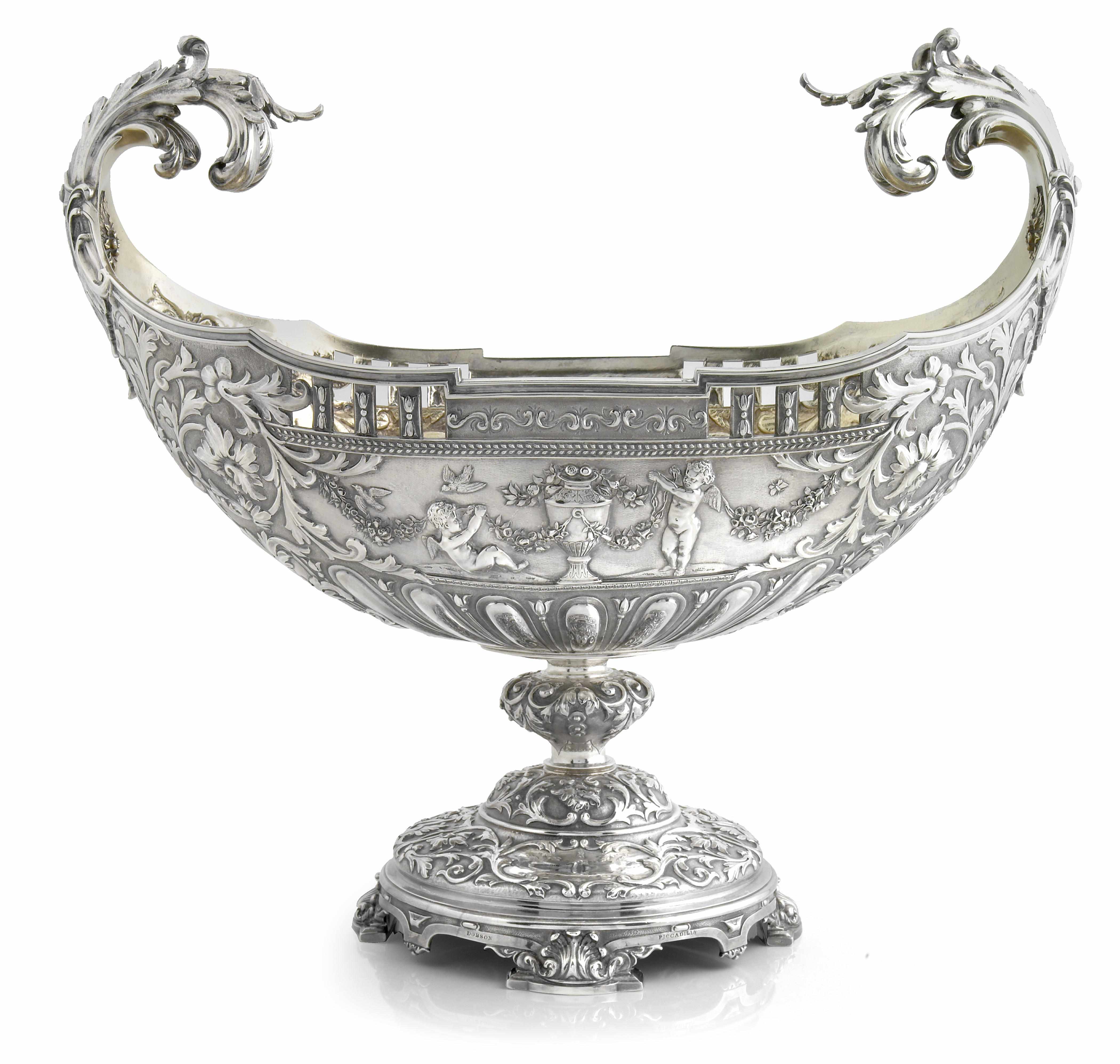 Appraisal: A Victorian silver centerpiece bowl William John Barnard London retailed