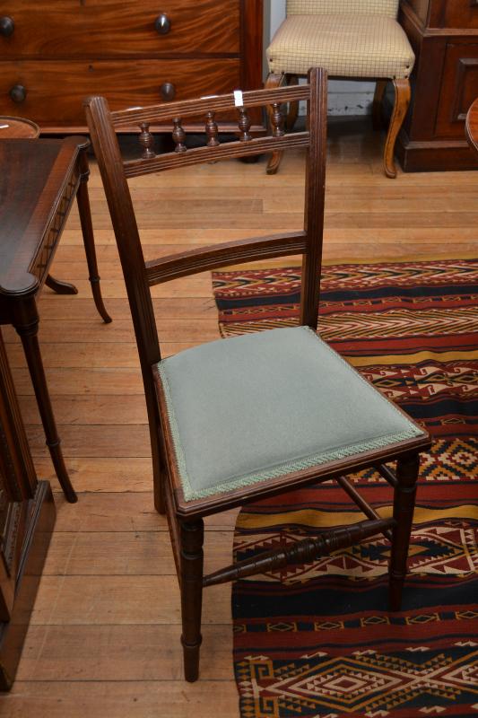 Appraisal: FOUR EDWARDIAN DINING CHAIRS FOUR EDWARDIAN DINING CHAIRS