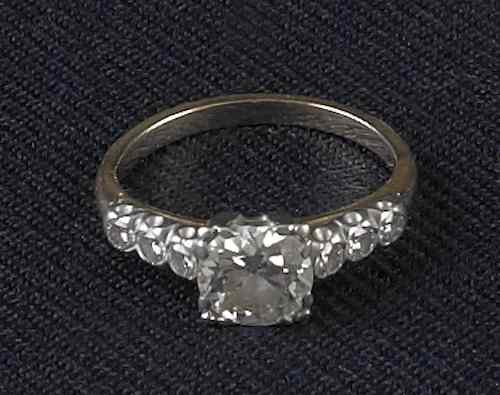 Appraisal: K white gold engagement ring with center diamond approx ct