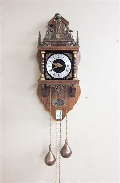 Appraisal: DUTCH WALL CLOCK an antique reproduction made n Holland having