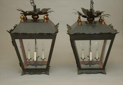 Appraisal: Pair of Large Hanging Lanterns