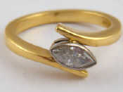 Appraisal: An carat gold marquise diamond ring grams size N diamond