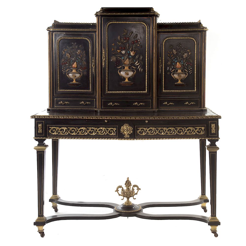 Appraisal: Napoleon III Louis XIV Style Ebonized Cabinet third quarter th