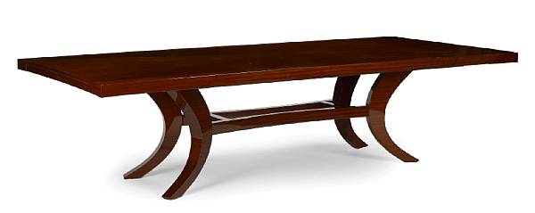 Appraisal: A Dakota Jackson Epoch series African mahogany dining table last