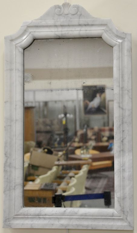 Appraisal: Pair of marble framed mirrors '' x '' Pair of