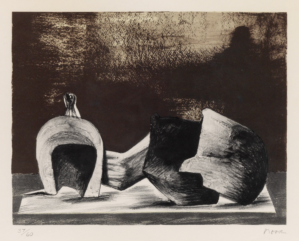 Appraisal: HENRY MOORE Reclining Figure with Interior Setting II Color lithograph