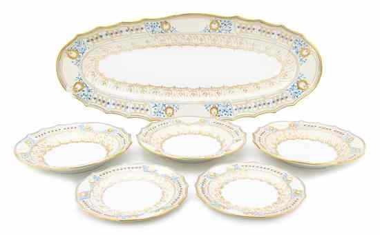 Appraisal: A Czechoslovakian Dinner Service Pirkenhammer - comprising an oval platter