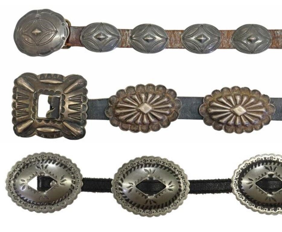 Appraisal: lot of Ladies Southwest concho belts silver content unknown concho