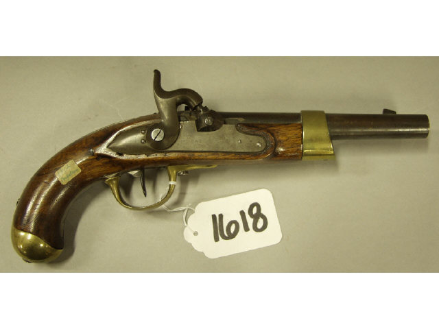 Appraisal: Antique French style heavy cavalry pistol converted from flint to