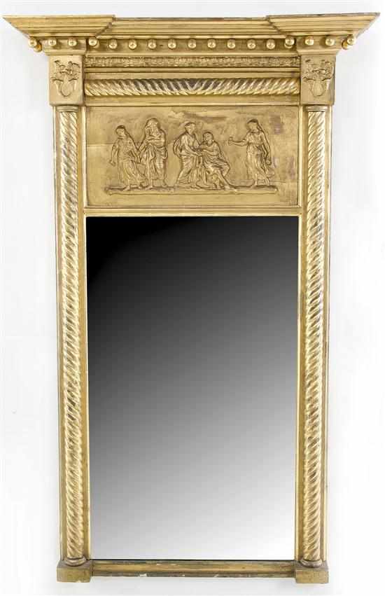 Appraisal: Federal giltwood pier mirror possibly Boston or Salem Massachusetts early