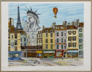 Appraisal: FRENCH STATUE OF LIBERTY RESTORATION PRINT French limited edition print