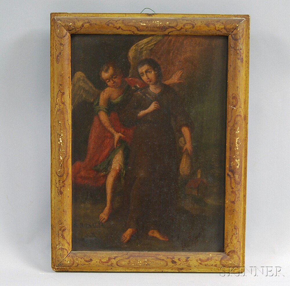 Appraisal: Italian School th Century Saint Rosalia Unsigned Oil on board