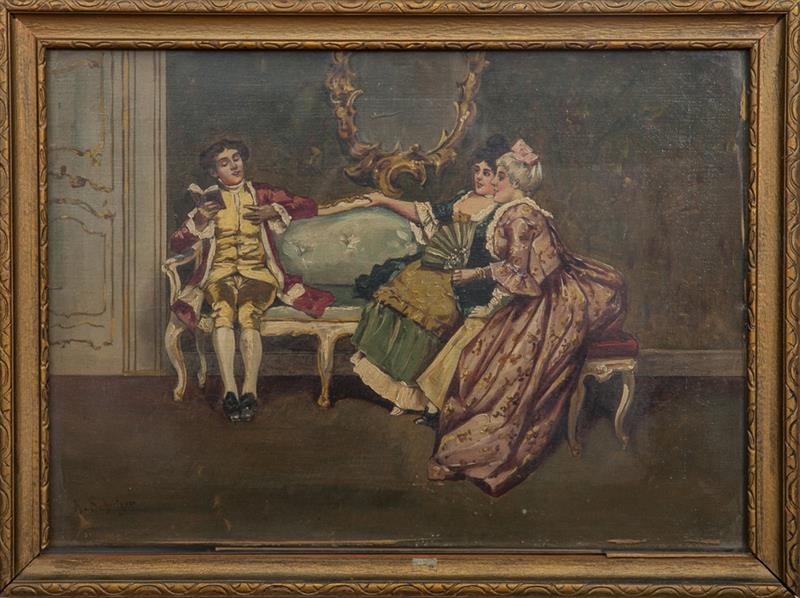 Appraisal: A Schutzer Interior Scene Oil on canvas signed 'A Schutzer'