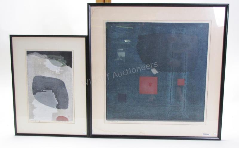 Appraisal: Two framed wood block prints by Masaji Yoshida both signed