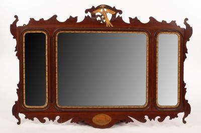 Appraisal: A George III style triple plate wall mirror with hoho