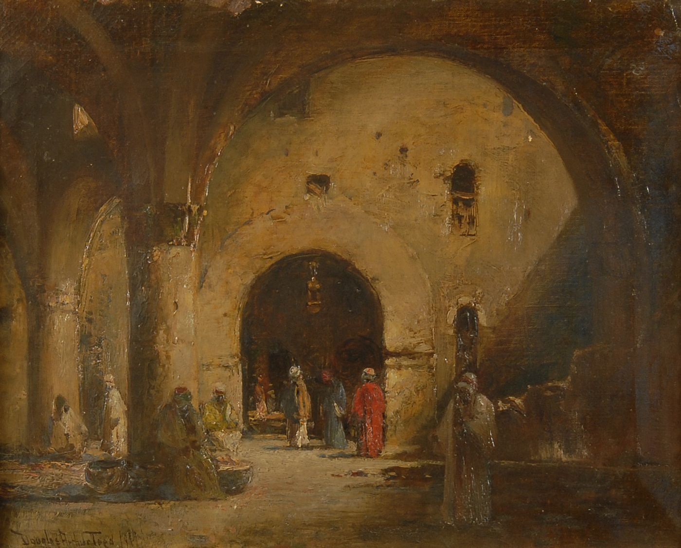 Appraisal: DOUGLAS ARTHUR TEEDAmerican - Interior mosque scene Signed and dated