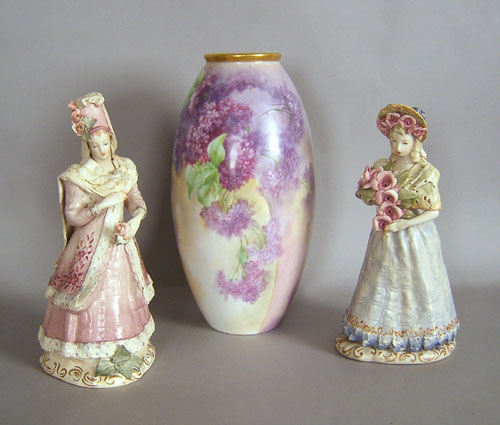 Appraisal: Pair of Cordey pottery figures h together with a Limoges