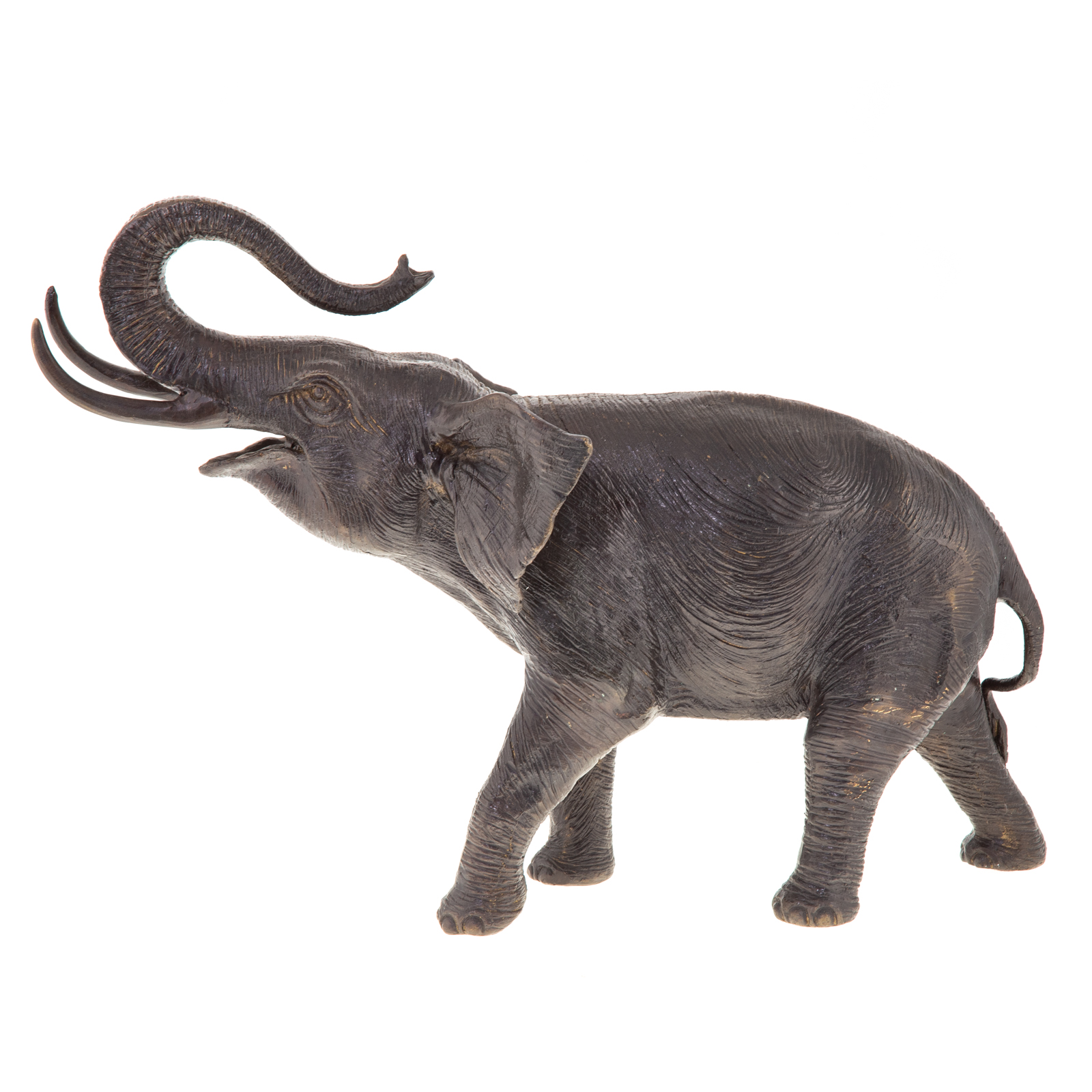 Appraisal: CONTINENTAL PATINATED BRONZE ELEPHANT Detailed with folded and textured skin