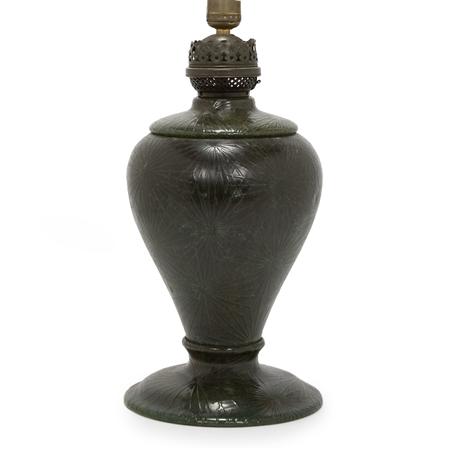 Appraisal: Patinated-Bronze Oil Lamp Estimate -