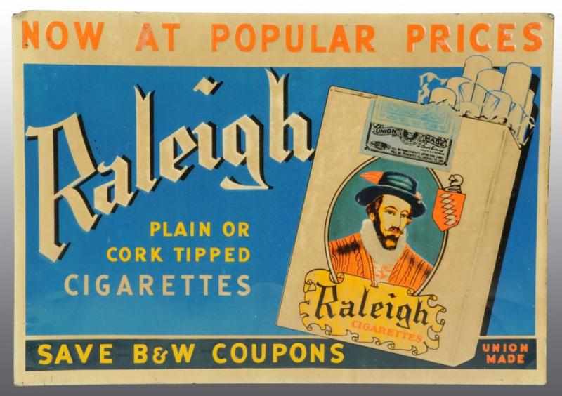 Appraisal: Lot of Tin Tobacco Advertising Signs Description Includes a Raleigh