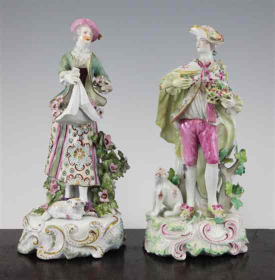 Appraisal: Two Derby figures c modelled as a gallant holding a