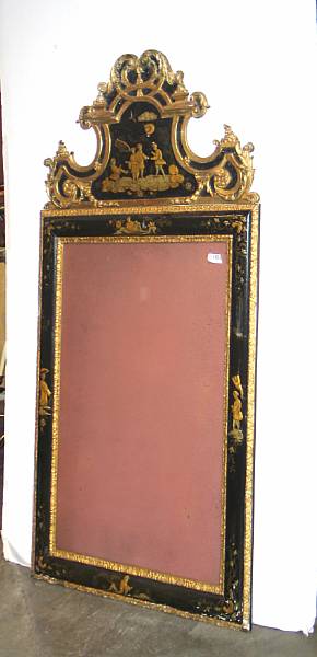 Appraisal: A Louis XVI style japanned mirror mid th century height