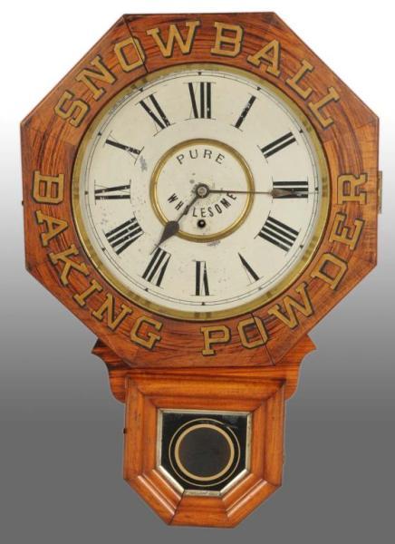 Appraisal: Snowball Baking Powder Advertising Clock Description Circa Made by the