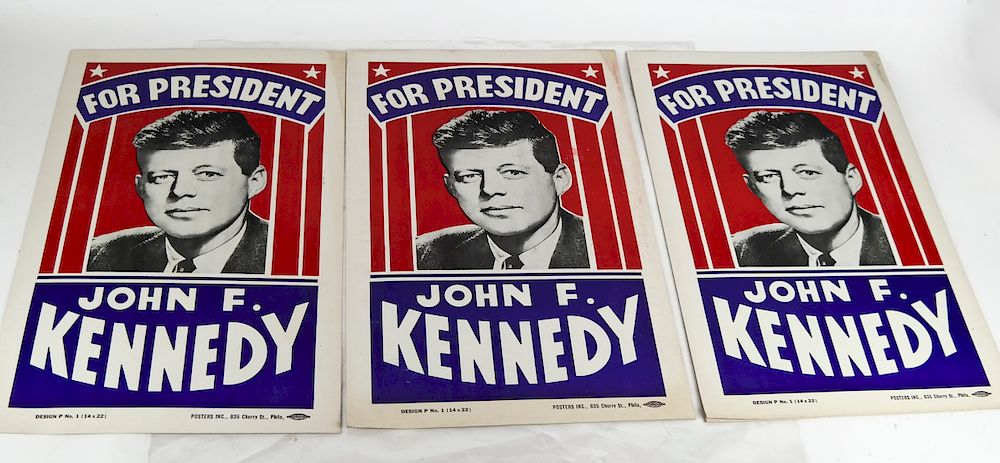 Appraisal: John Fitzgerald Kennedy For President Posters Four John F Kennedy