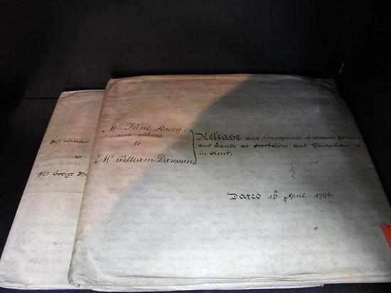 Appraisal: TWO TH CENTURY VELLUM DEEDS