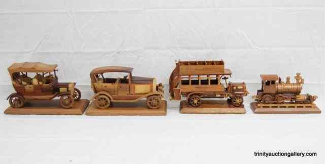 Appraisal: Hand Made Wooden Model VehiclesNot marked or signed includes a