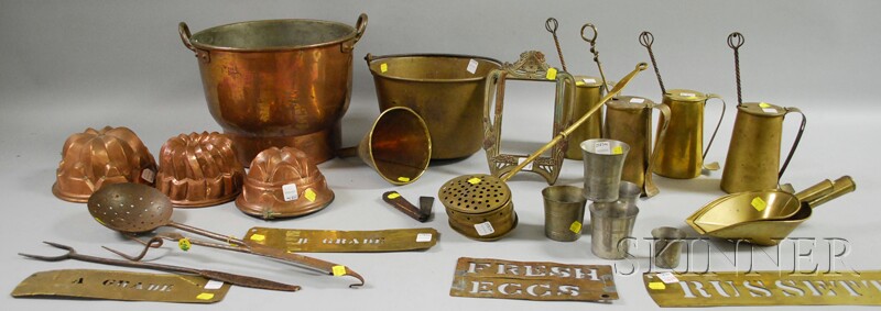 Appraisal: Group of Metal Copper Brass Iron and Pewter Items including