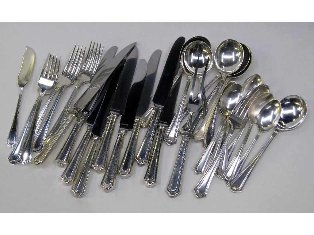 Appraisal: Part sterling silver cutlery set comprising eight knives forks soup