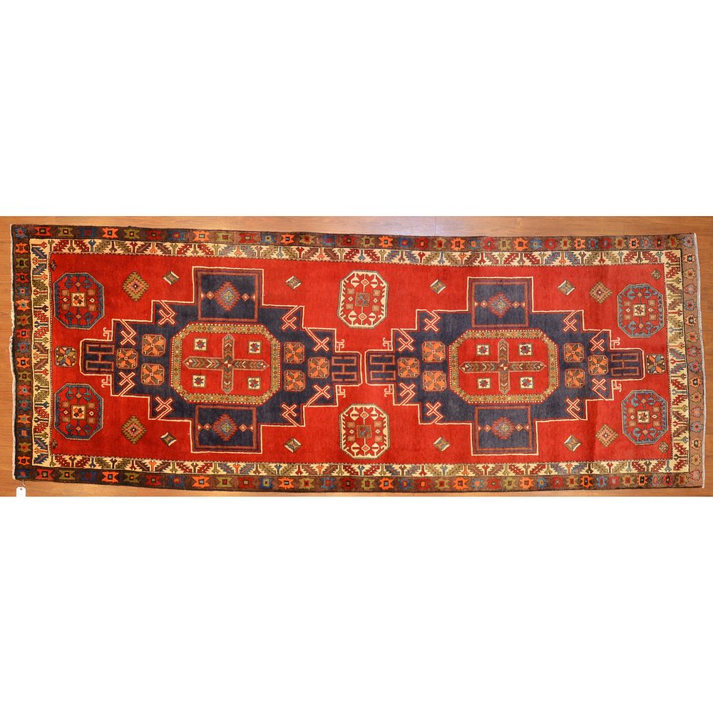 Appraisal: Hamadan Runner Persia x Fourth quarter- th century hand-knotted wool