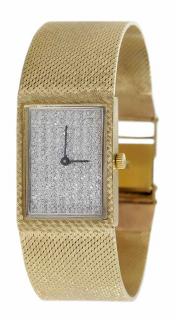 Appraisal: kt Diamond Watch Rectangular face with round brilliant diamonds estimated