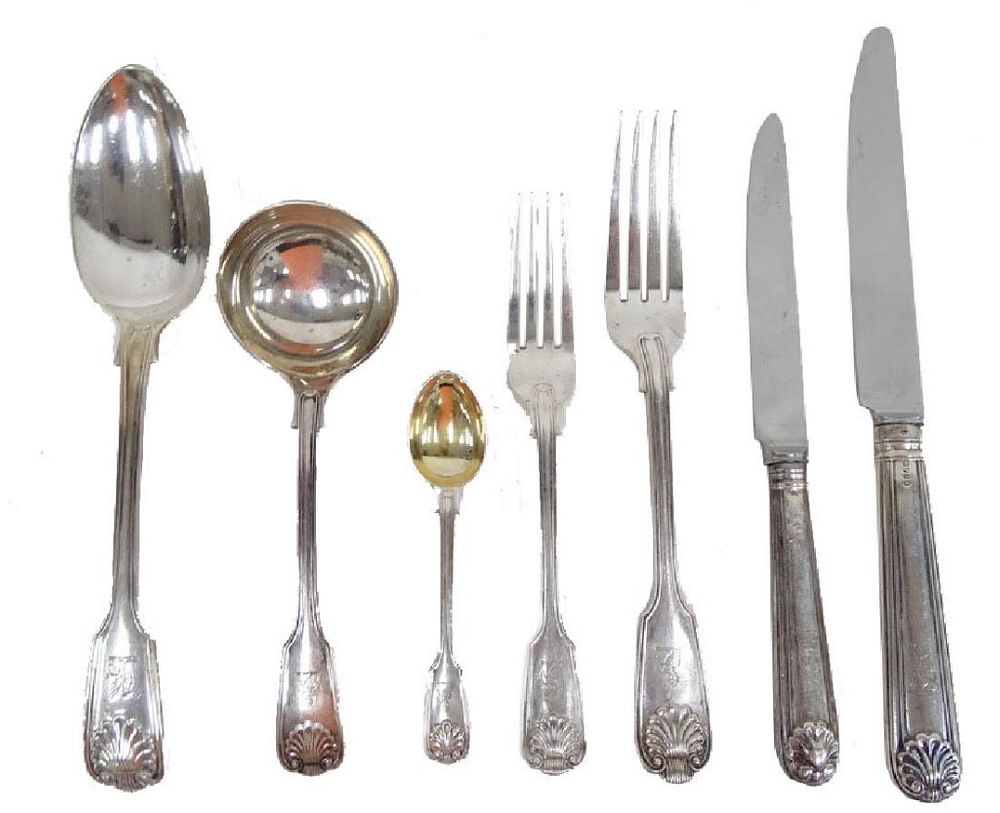 Appraisal: pc William Gibson John Langman Silverware William Gibson John Lawrence