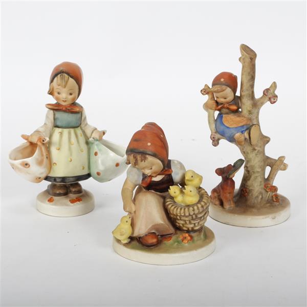 Appraisal: Three large Hummel figurines with full bee marks Largest H